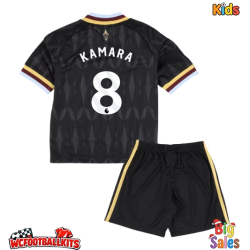 Aston Villa Boubacar Kamara #8 Replica Away Stadium Kit for Kids 2026-27 Short Sleeve (+ pants)